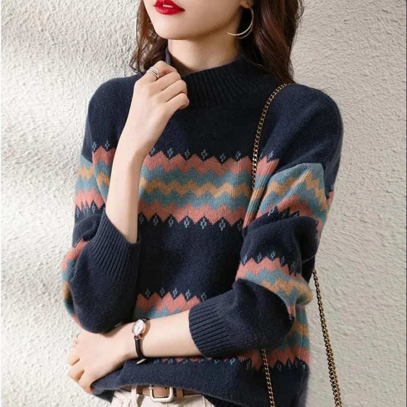 Women's Half Turtleneck Knitted Bottoming Shirt