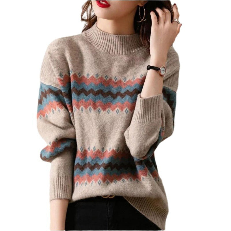 Women's Half Turtleneck Knitted Bottoming Shirt