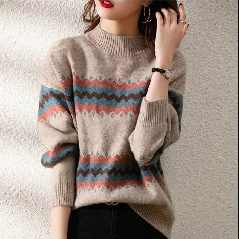 Women's Half Turtleneck Knitted Bottoming Shirt